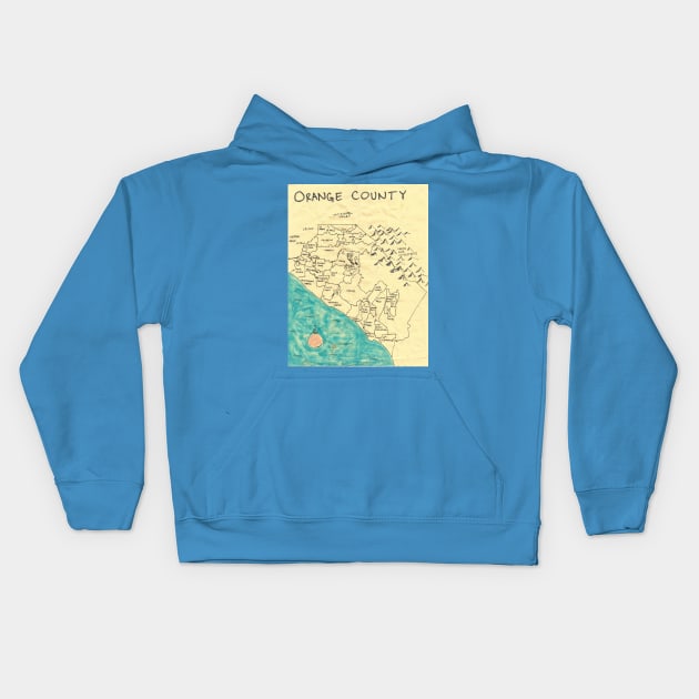 Orange County Kids Hoodie by PendersleighAndSonsCartography